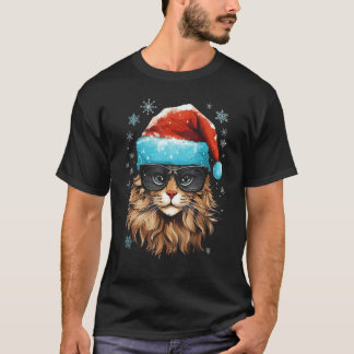 Camiseta Gato de Navidad Pijama de Navidad Familiar Partido