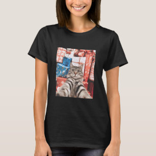 Camiseta Gato de Navidad Selfie Gato Divertido