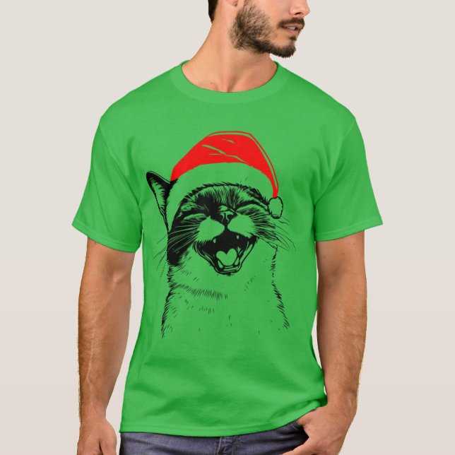 Camiseta Gato de Navidad siamés (Anverso)