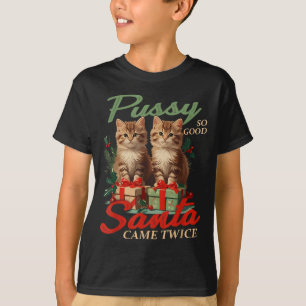 Camiseta Gato de Navidad subido de tono divertido y gracios