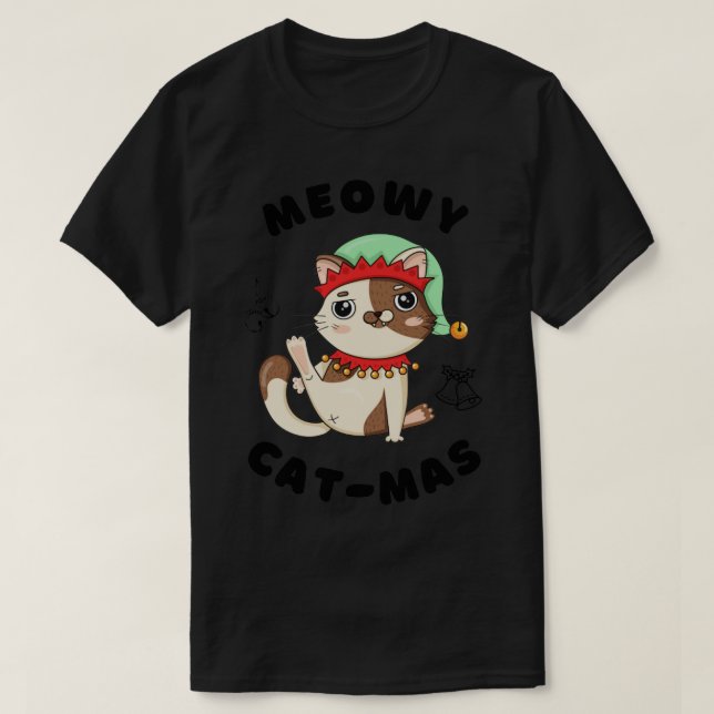 Camiseta Gato de navidades (Diseño del anverso)