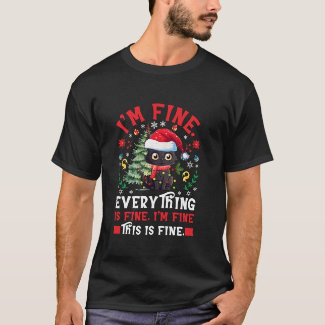 Camiseta Gato de navidades con sombrero de Santa Sombrero m (Anverso)