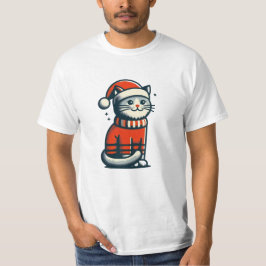 Camiseta Gato de Navidades de corte