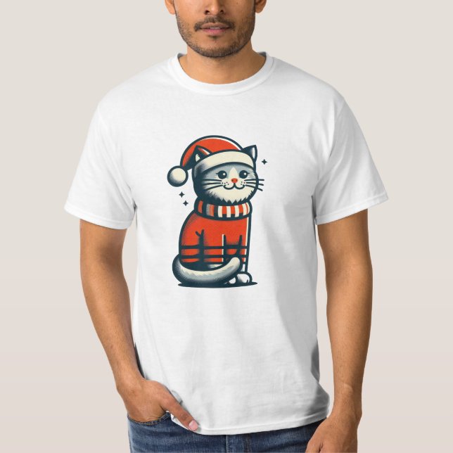 Camiseta Gato de Navidades de corte (Anverso)