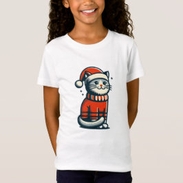 Camiseta Gato de Navidades de corte