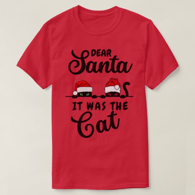 Camiseta Gato de Navidades divertidos (Diseño del anverso)