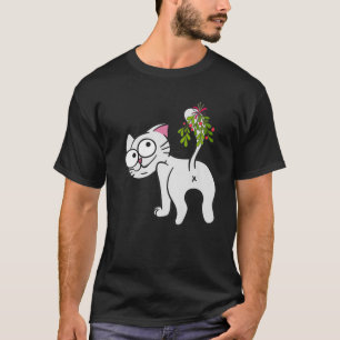 Camiseta Gato de Navidades divertidos - Besa mi trasero-mis