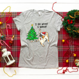 Camiseta Gato de Navidades divertidos hace lo que quiero