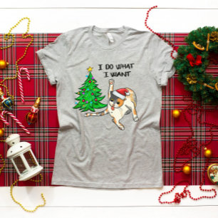 Camiseta Gato de Navidades divertidos hace lo que quiero