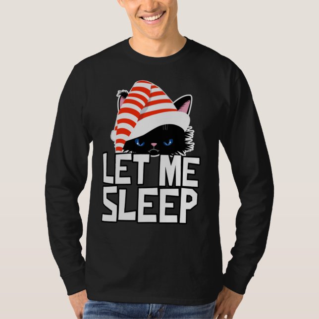 Camiseta Gato de Navidades divertidos me deja dormir tranqu (Anverso)