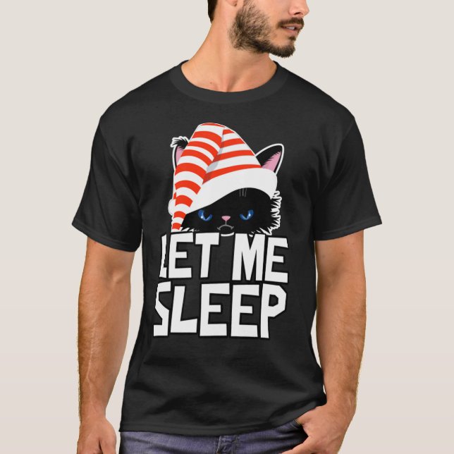 Camiseta Gato de Navidades divertidos me deja dormir tranqu (Anverso)