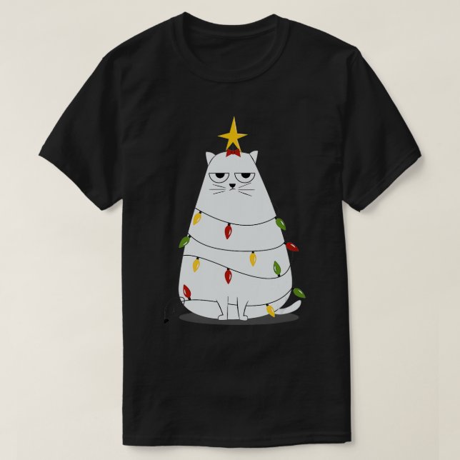 Camiseta Gato de Navidades divertidos y enojados por Navida (Diseño del anverso)