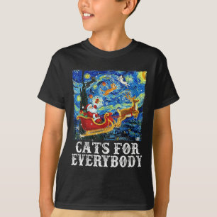 Camiseta Gato De navidades Para Todos Santa Reindeer Starry