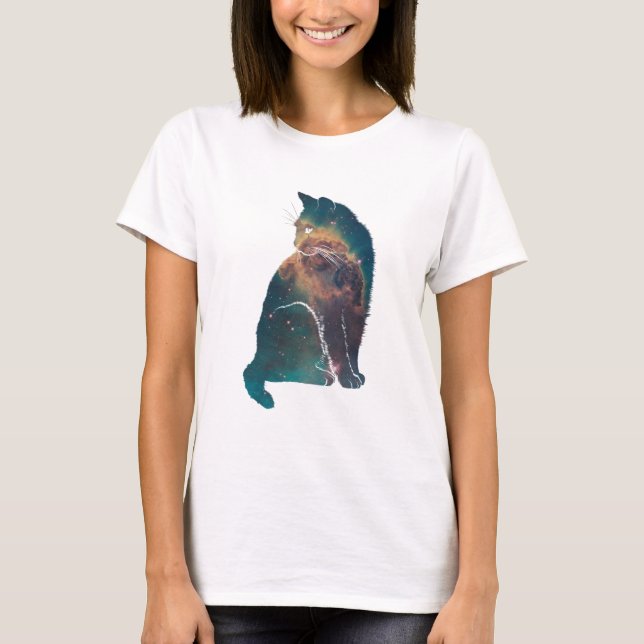 Camiseta Gato de nebulosa espacial (Anverso)