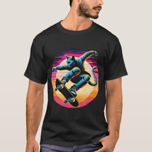 Camiseta Gato de neón de piel