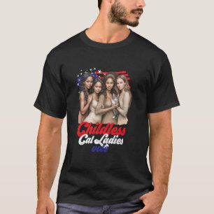 Camiseta Gato De Niñas Sin Niños Votan De Azul En Noviembre