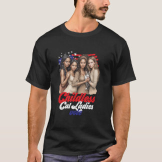 Camiseta Gato De Niñas Sin Niños Votan De Azul En Noviembre