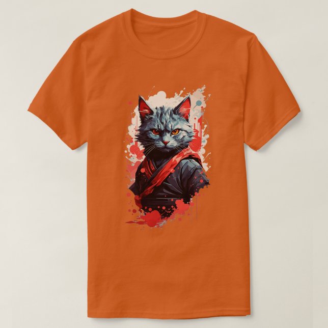 Camiseta Gato de Ninja Face Evil (Diseño del anverso)