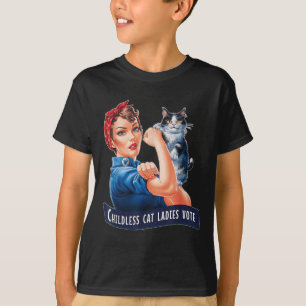 Camiseta Gato De Niños Las Damas Votan Por Las Mujeres Reve
