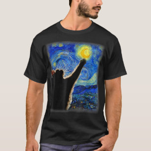 Camiseta Gato de noche estrellado, mamá gata, papá gato, am