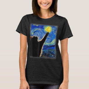 Camiseta Gato de noche estrellado, mamá gata, papá gato, am