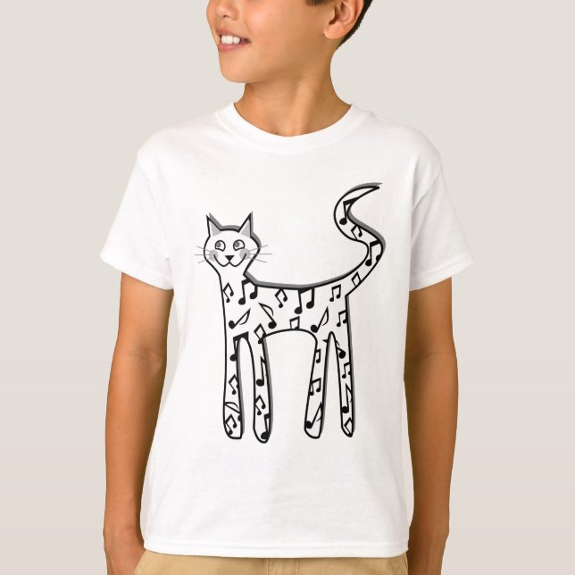 Camiseta Gato de nota musical (Anverso)