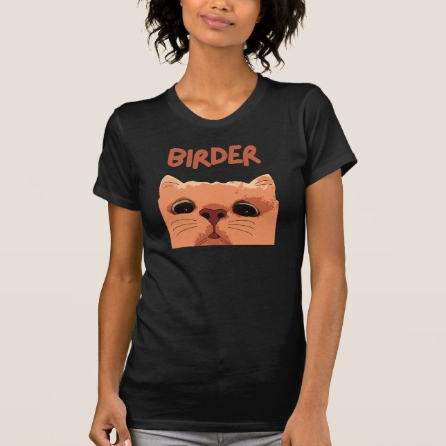 Camiseta Gato de observación de aves Birder (Anverso)