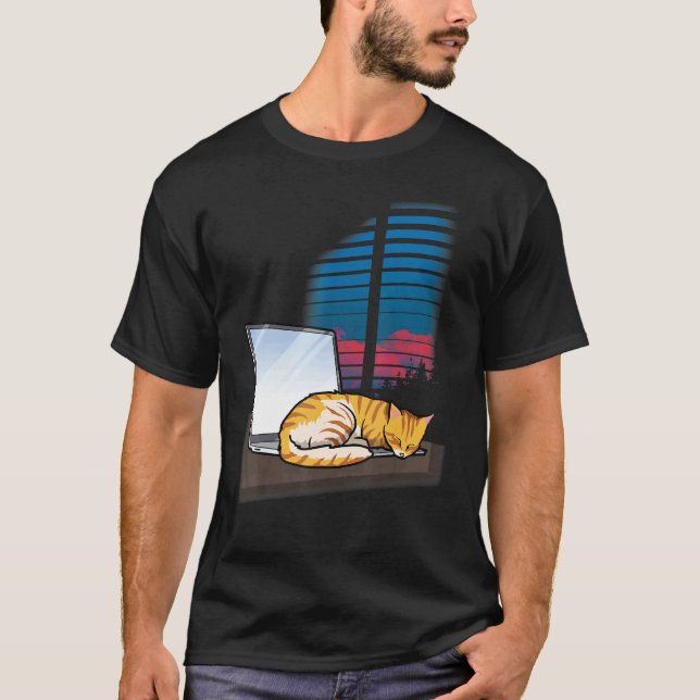 Camiseta Gato de oficina (Anverso)