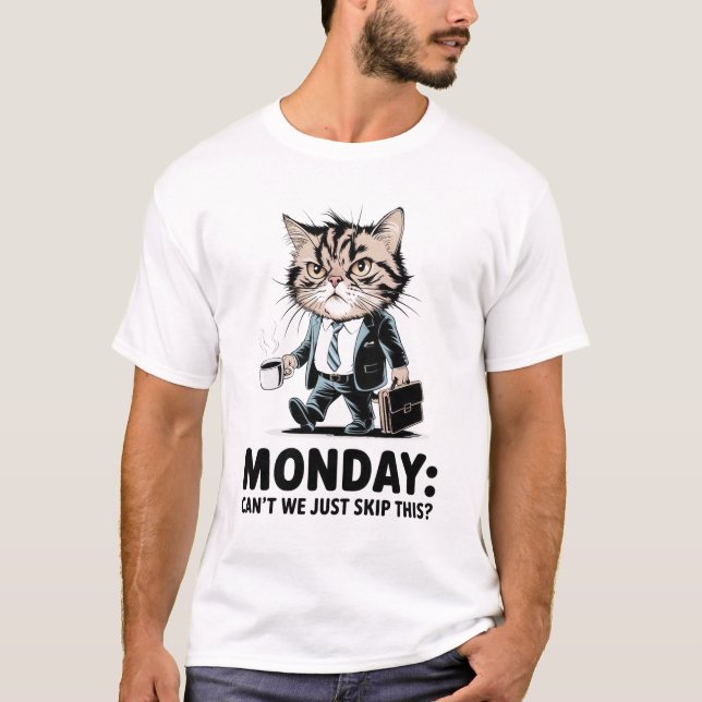 Camiseta Gato de oficina de lunes (Anverso)