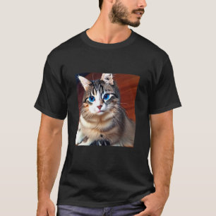Camiseta Gato de ojos azules gatito adorable y lindo felino