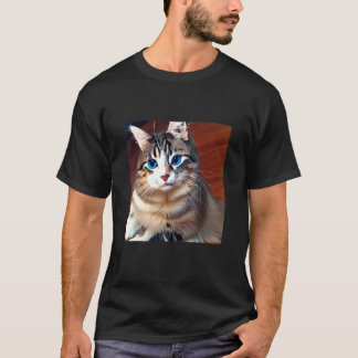 Camiseta Gato de ojos azules gatito adorable y lindo felino