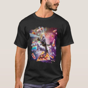 Camiseta Gato De Ojos Láser En El Arcoiris De Dinosaurio Un