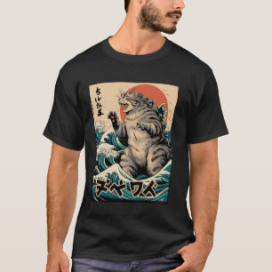 Camiseta Gato de Ola Japonesa Ukiyo-e ???? ???