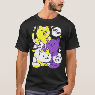 Camiseta Gato De Orgullo No binario Lgbt Gatos De Bandera N