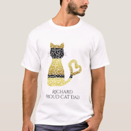 Camiseta Gato de oro negro de gato orgulloso personalizado