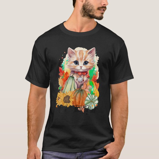 Camiseta Gato de otoño es otoño y todas las calabazas Hallo (Anverso)