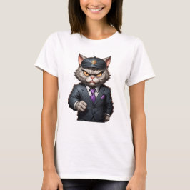 Camiseta Gato de pandillas enojado lindo gato gracioso