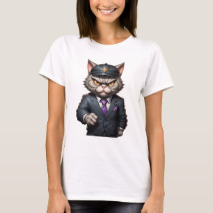 Camiseta Gato de pandillas enojado lindo gato gracioso