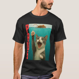 Camiseta Gato de parodia PAWS Ratón Gato divertido persigui