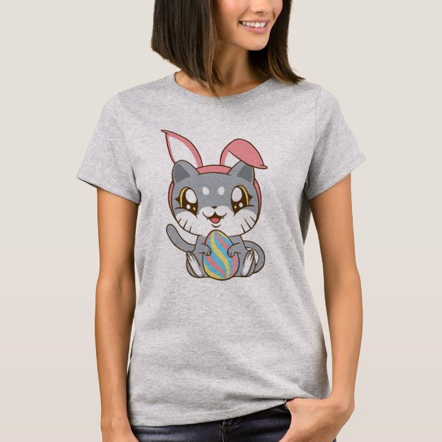 Camiseta Gato de Pascua Adorable (Anverso)