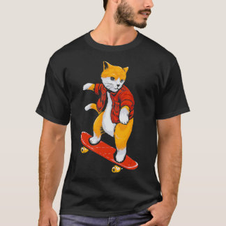 Camiseta Gato de patinaje sobre patinaje gato amante de los