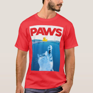 Camiseta Gato De PAWS Y Pato De Goma Amarillo Cute Kitten G
