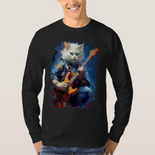 Camiseta Gato de pelo corto británico guitarrista de rock