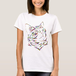 Camiseta Gato de pensamiento arcoiris