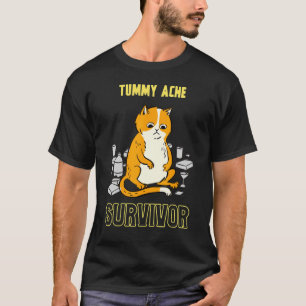 Camiseta Gato de Pensamiento de Sobreviviente Ache Tummy