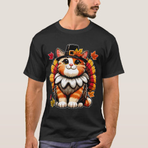 Camiseta Gato de peregrino en Turquía disfraza de pavo