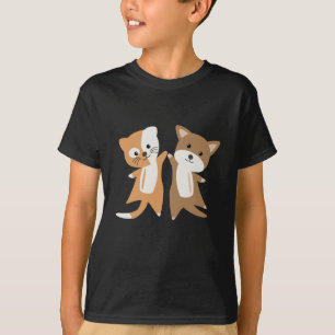 Camiseta Gato de perro Gato de gatitos de cachorro Cute niñ