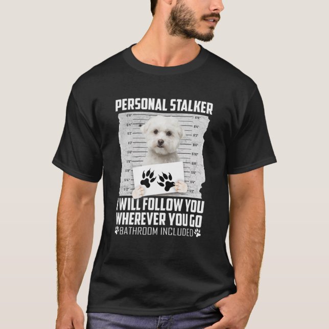 Camiseta Gato de perro maltés Stalker (Anverso)