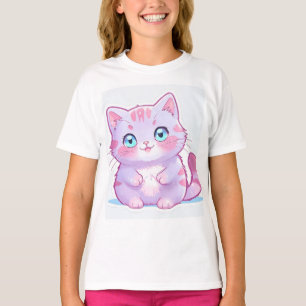 Camiseta Gato de Personalizado púrpura Pastel Adorable para