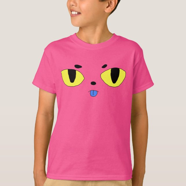 Camiseta Gato de Personalizado rosa Alien Pocket Cat (Anverso)